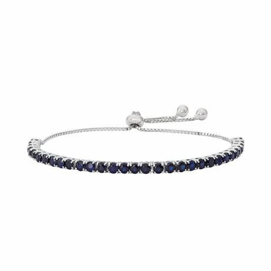 * Designs By Gioelli Sterling Silver Lab-Created Sapphire Lariat Bracelet | Jewelry