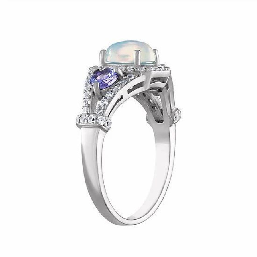 * Designs By Gioelli Sterling Silver White Opal & Tanzanite Ring | Jewelry