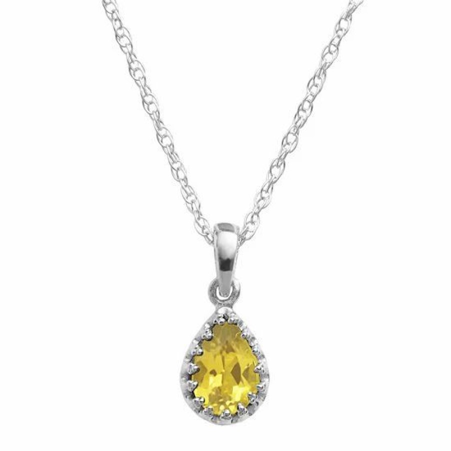 * Designs By Gioelli Sterling Silver Citrine Teardrop Pendant | Jewelry