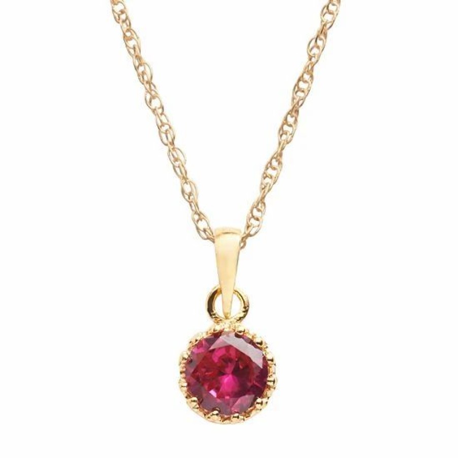 * Designs By Gioelli 14K Gold Over Silver Lab-Created Ruby Crown Pendant | Jewelry