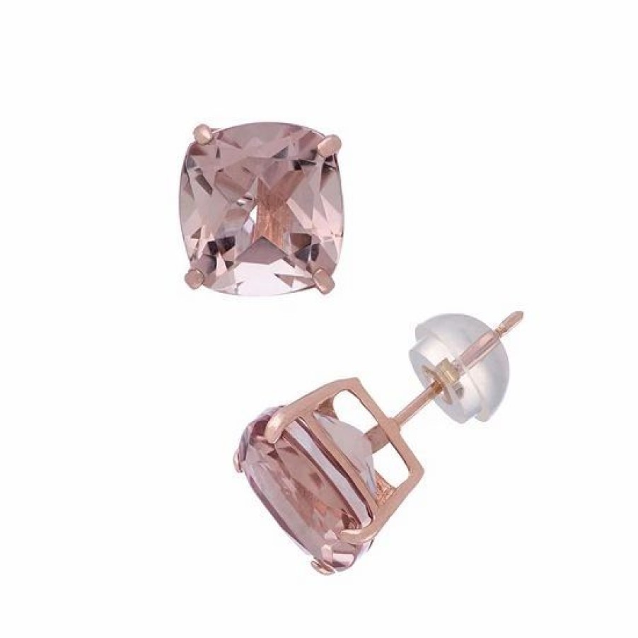 * Designs By Gioelli 14K Rose Gold Simulated Morganite Stud Earrings | Jewelry