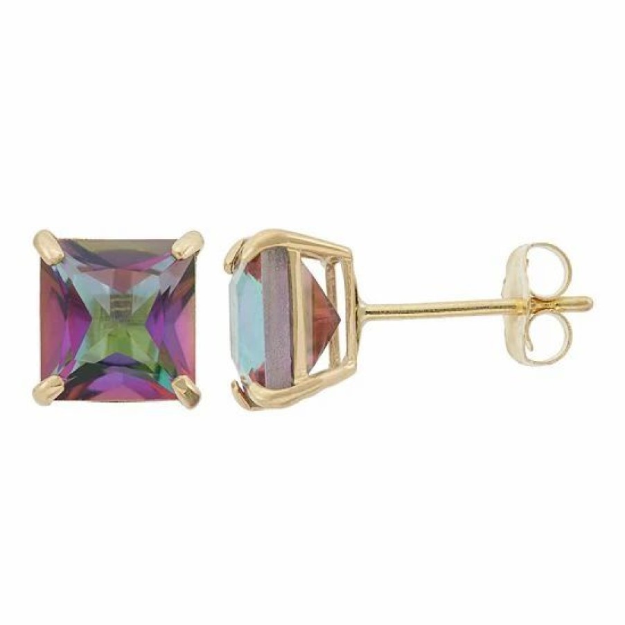 * Designs By Gioelli Mystic Topaz 10K Gold Stud Earrings | Jewelry