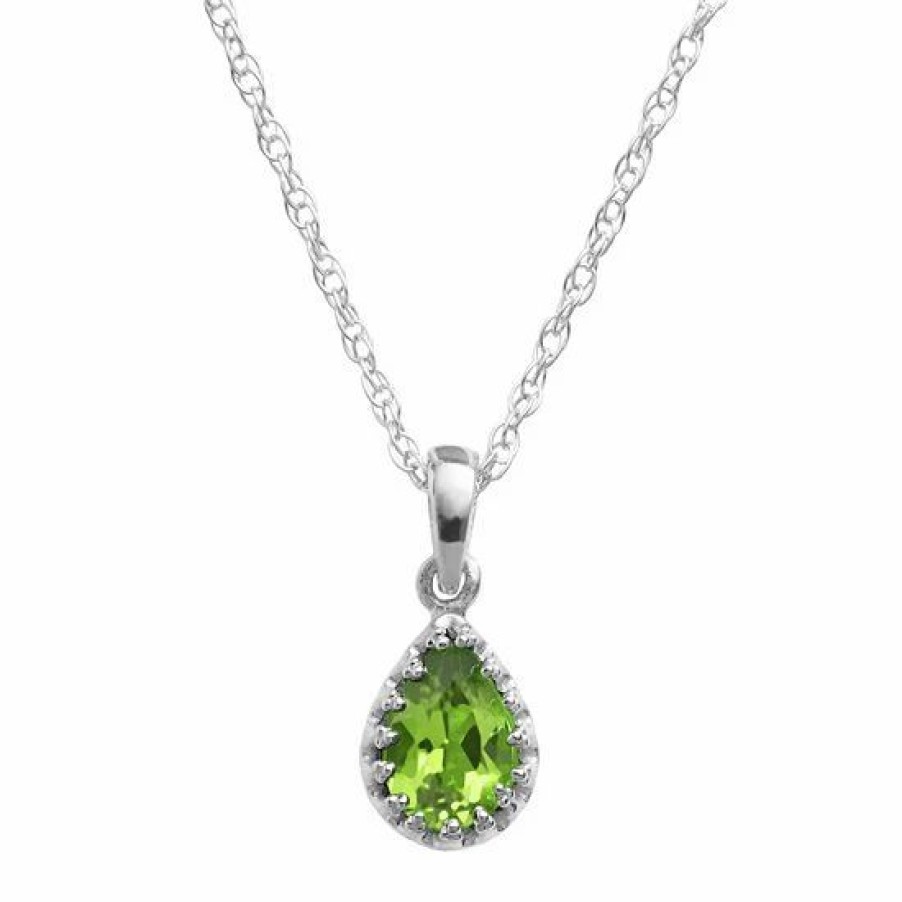 * Designs By Gioelli Sterling Silver Peridot Teardrop Pendant | Jewelry