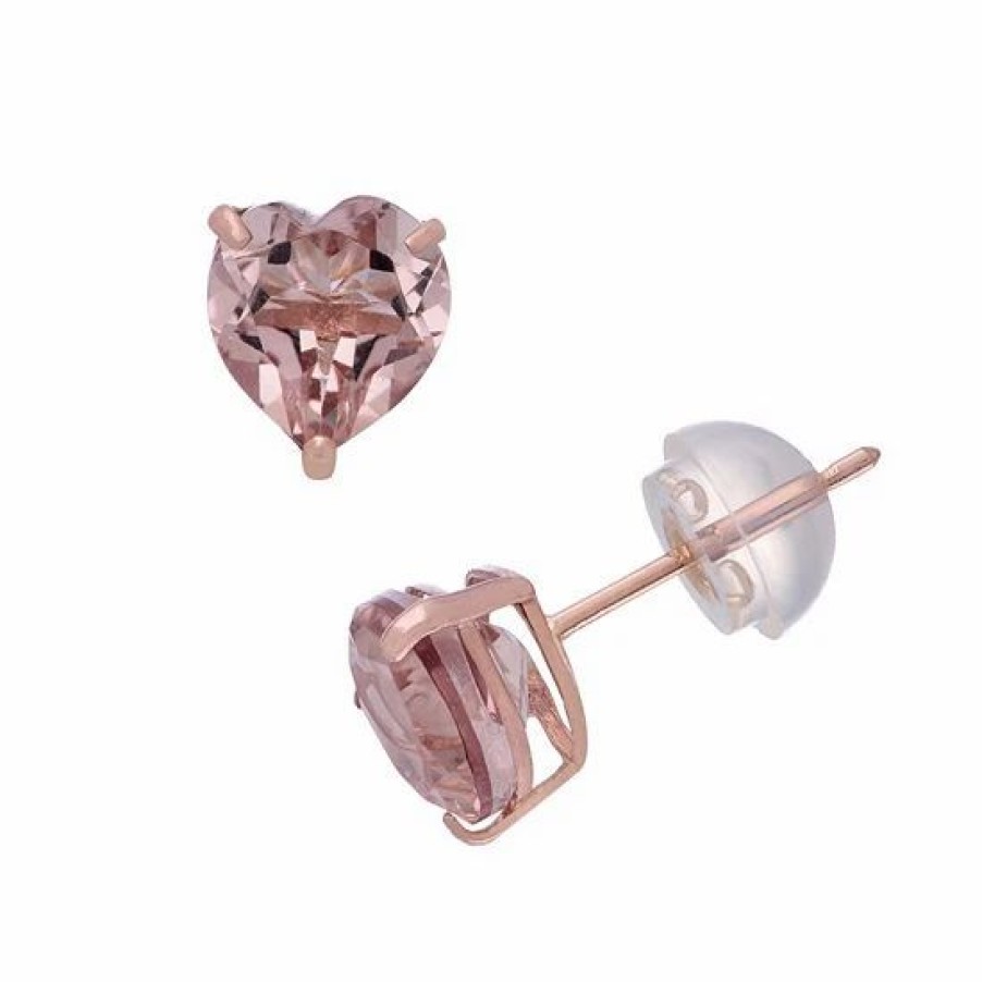 * Designs By Gioelli 14K Rose Gold Morganite Stud Earrings | Jewelry