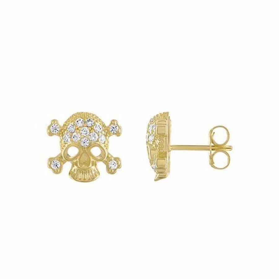 * Designs By Gioelli Men'S Cubic Zirconia Skull Stud Earrings | Jewelry