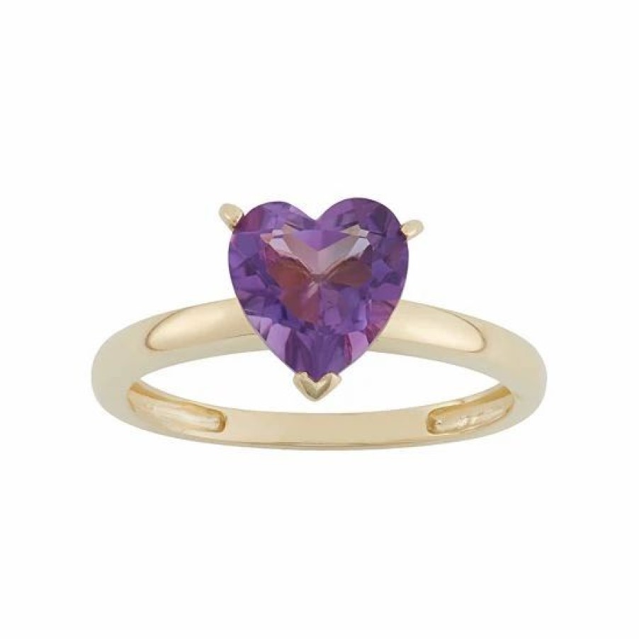 * Designs By Gioelli Amethyst 10K Gold Heart Ring | Jewelry