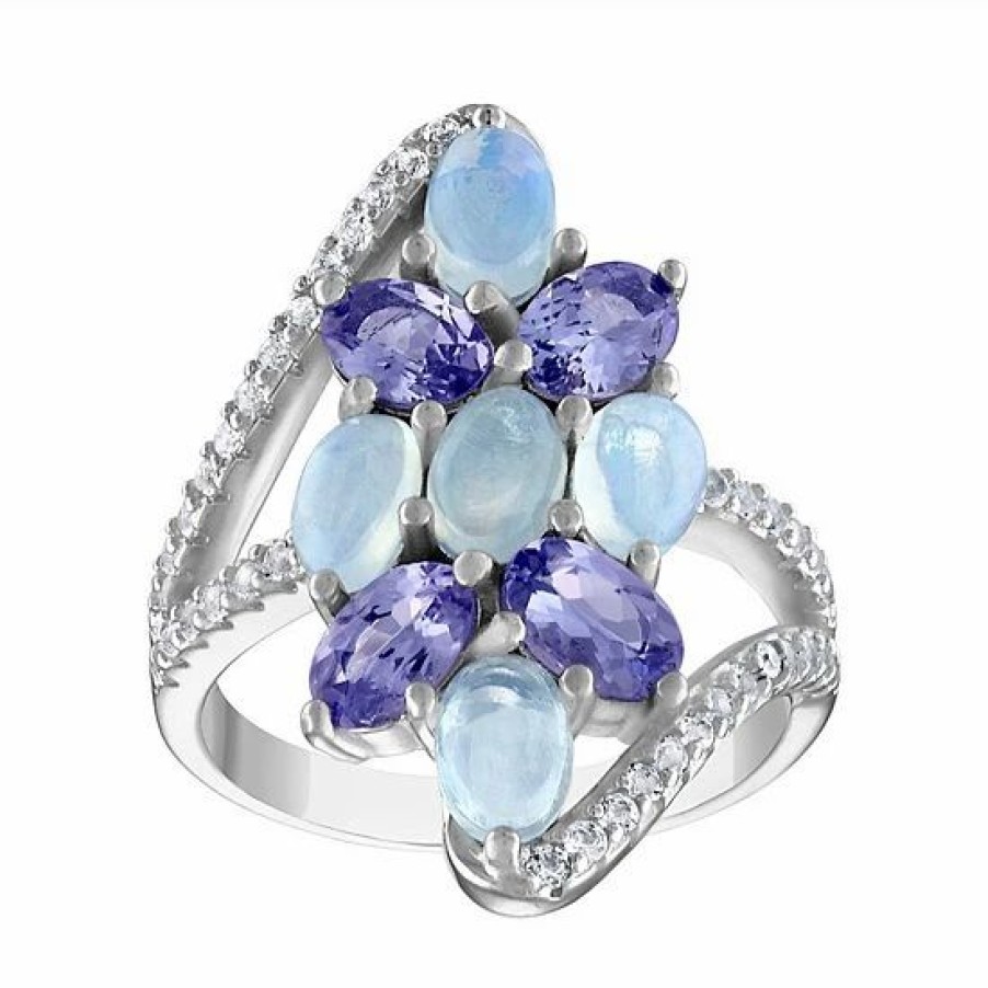 * Designs By Gioelli Sterling Silver White Opal & Tanzanite Ring | Jewelry