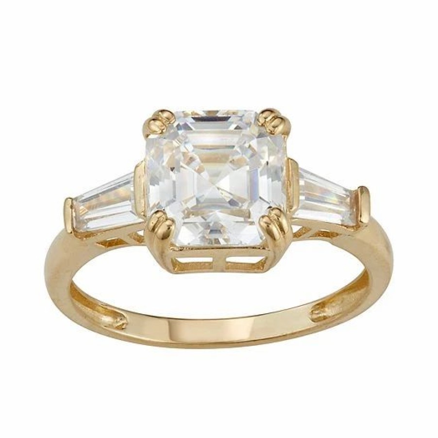 * Designs By Gioelli 10K Gold Cubic Zirconia Cushion Ring | Jewelry