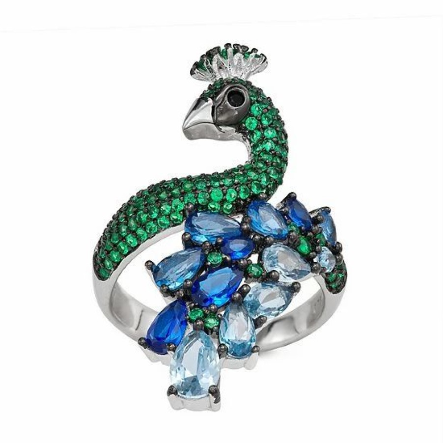 * Designs By Gioelli Sterling Silver Cubic Zirconia Peacock Ring | Jewelry