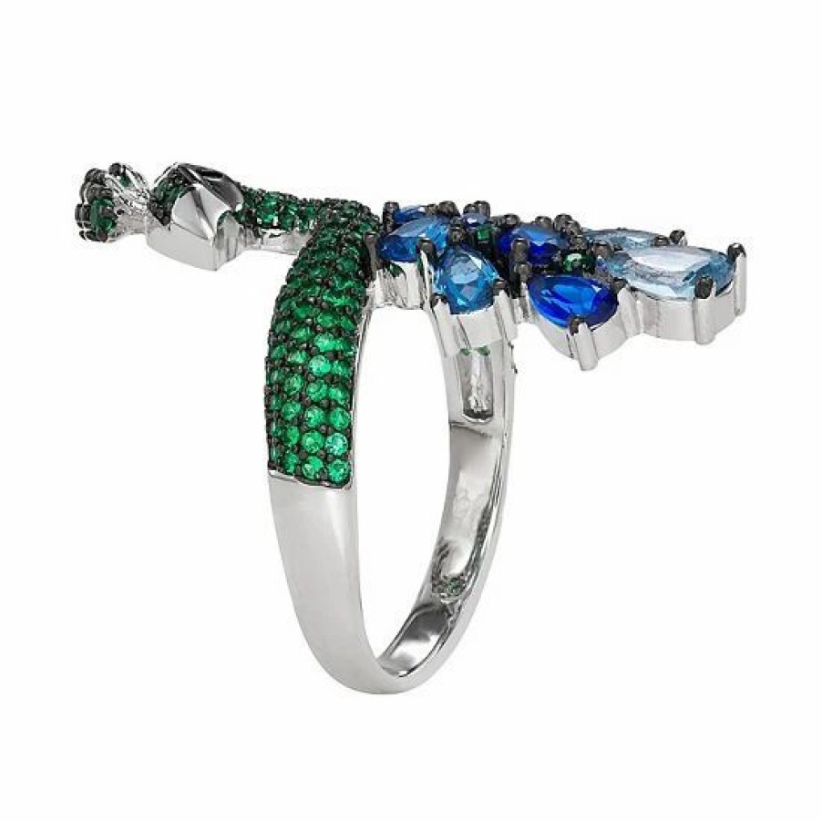 * Designs By Gioelli Sterling Silver Cubic Zirconia Peacock Ring | Jewelry