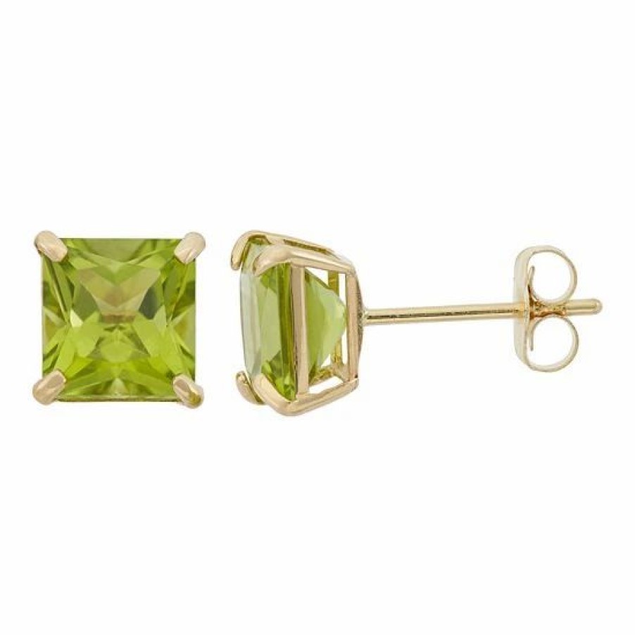 * Designs By Gioelli Peridot 10K Gold Stud Earrings | Jewelry