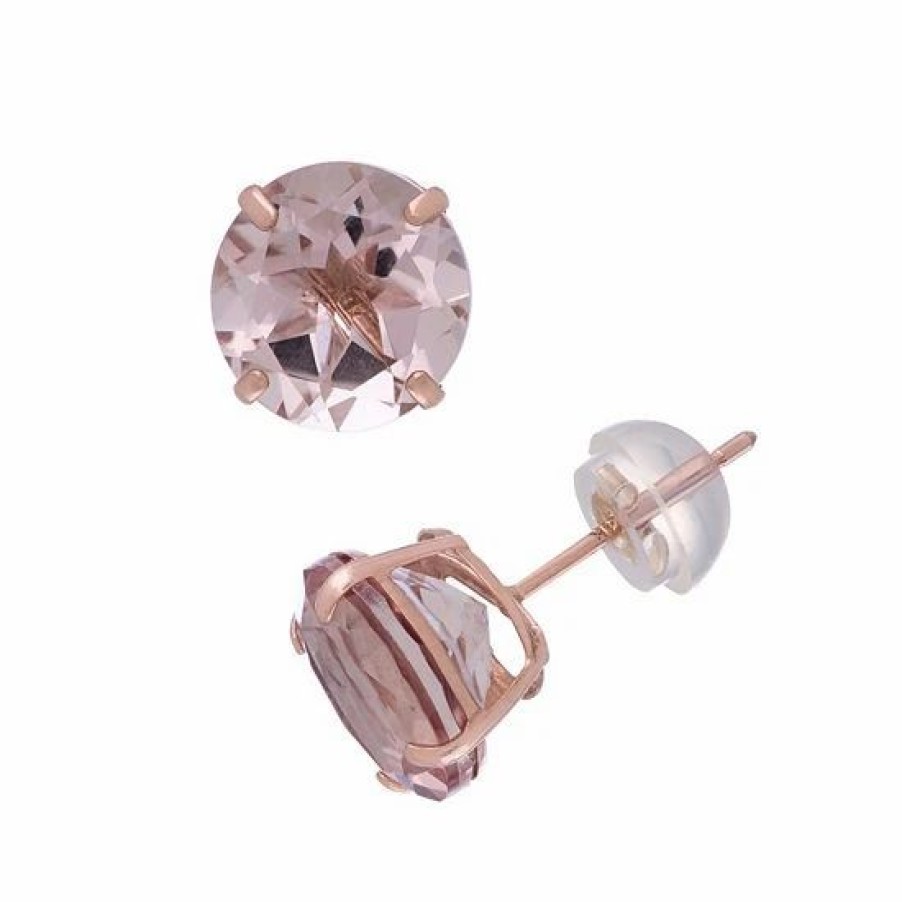 * Designs By Gioelli 14K Rose Gold Simulated Morganite Stud Earrings | Jewelry