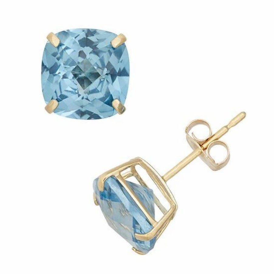 * Designs By Gioelli Swiss Blue Topaz 10K Gold Stud Earrings | Jewelry