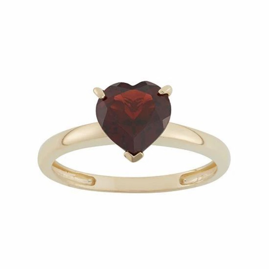 * Designs By Gioelli Garnet 10K Gold Heart Ring | Jewelry