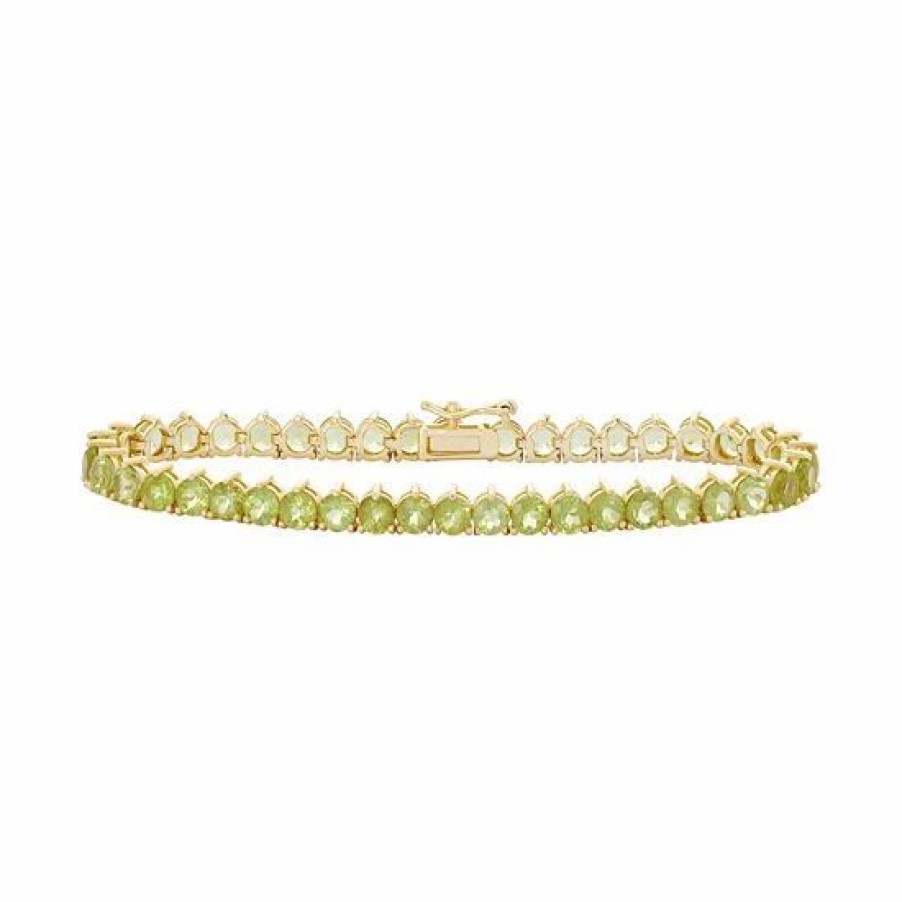 * Designs By Gioelli 14K Gold Over Silver Peridot Tennis Bracelet | Jewelry