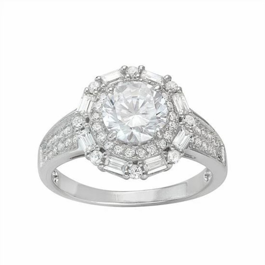 * Designs By Gioelli Sterling Silver Cubic Zirconia Tiered Halo Ring | Jewelry