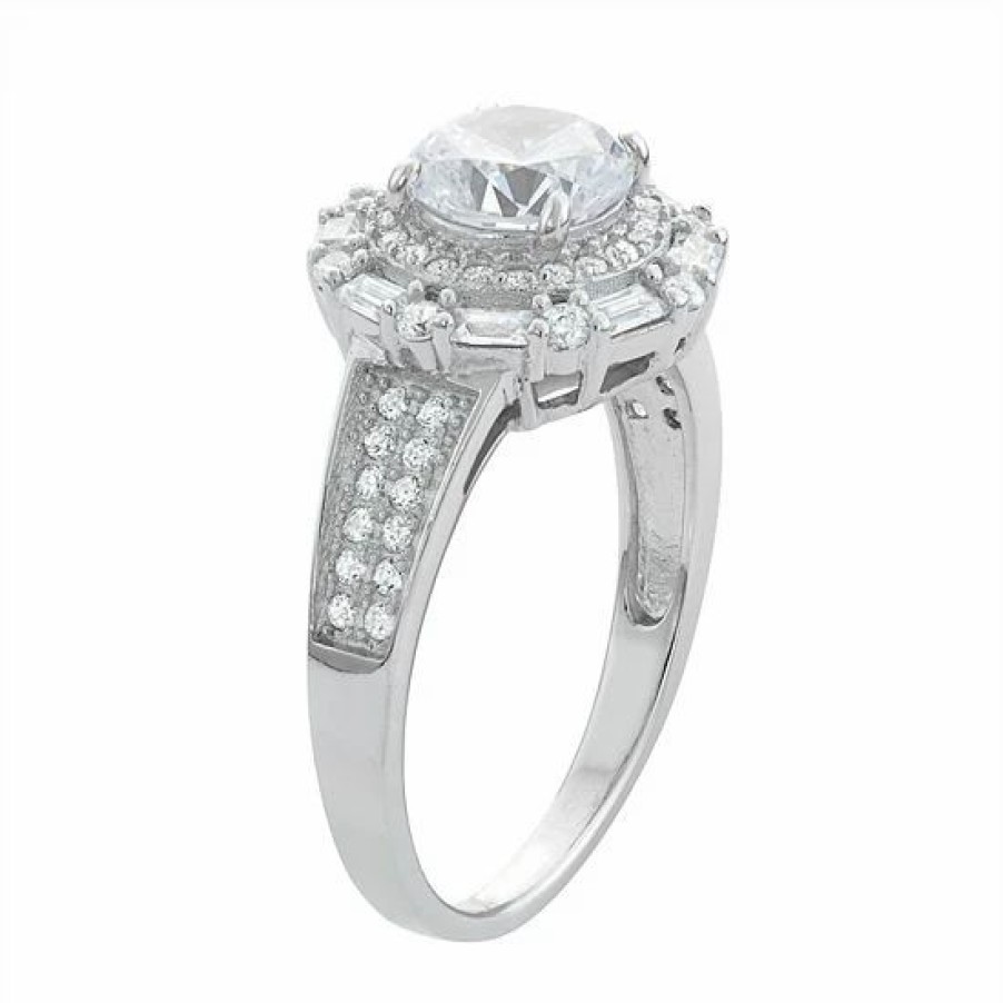 * Designs By Gioelli Sterling Silver Cubic Zirconia Tiered Halo Ring | Jewelry