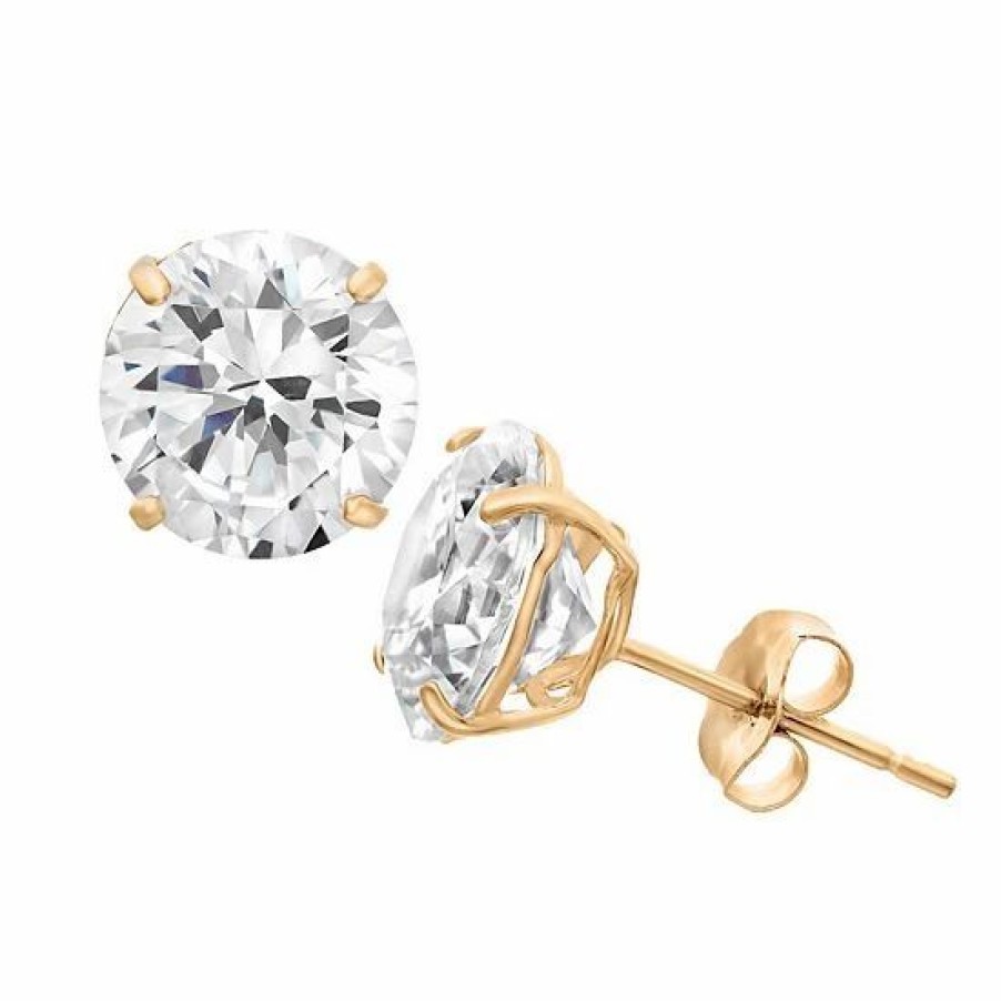 * Designs By Gioelli 14K Gold 8Mm Cubic Zirconia Stud Earrings | Jewelry