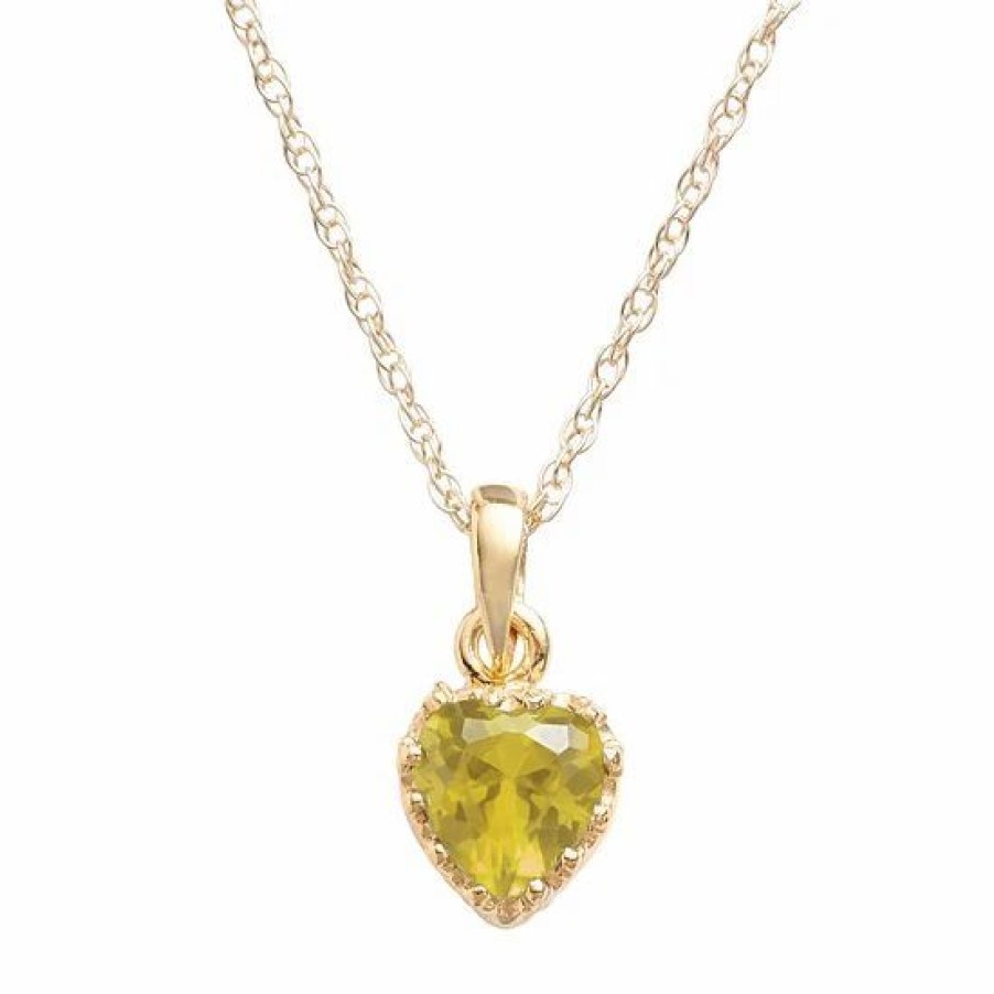 * Designs By Gioelli 14K Gold Over Silver Citrine Heart Crown Pendant | Jewelry