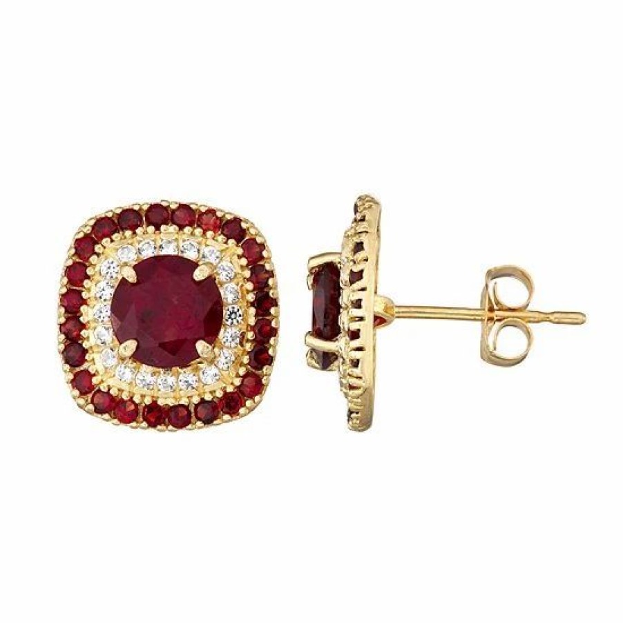 * Designs By Gioelli 10K Gold Genuine Garnet Earrings | Jewelry