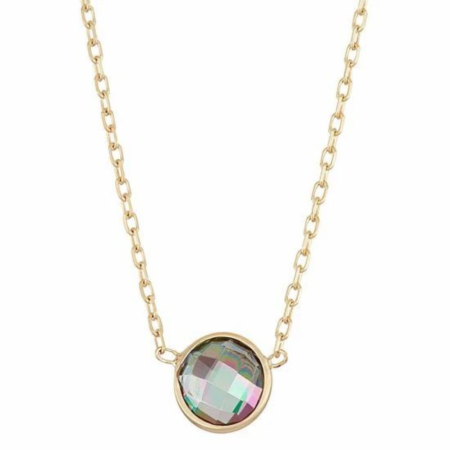 * Designs By Gioelli 10K Gold Mystic Topaz Circle Pendant Necklace | Jewelry