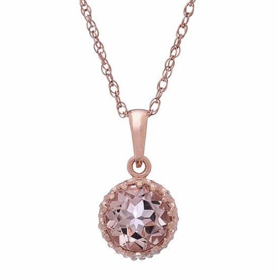 * Designs By Gioelli 14K Rose Gold Over Silver Simulated Morganite Pendant | Jewelry