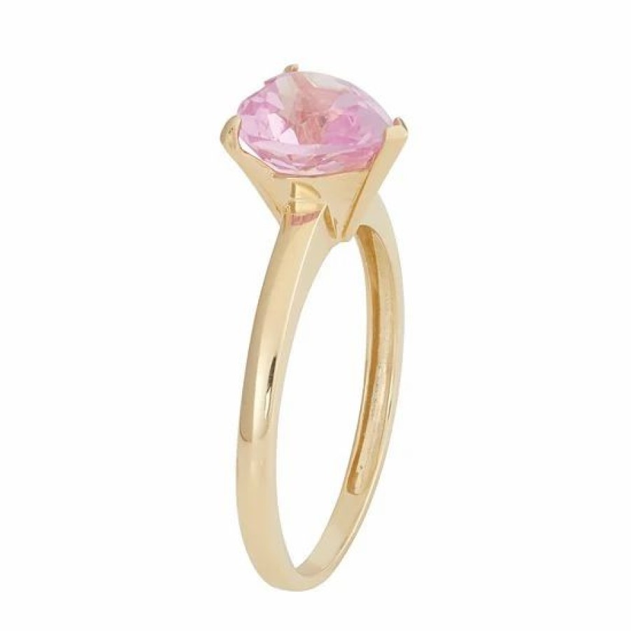 * Designs By Gioelli 10K Gold Lab-Created Pink Sapphire Heart Ring | Jewelry