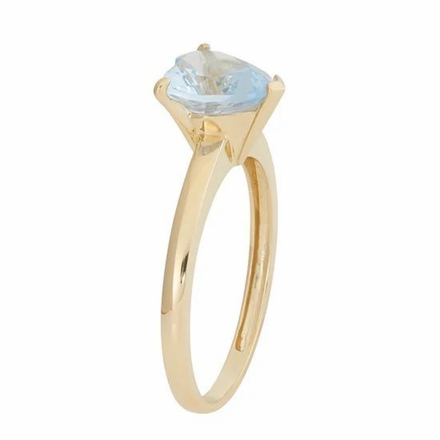 * Designs By Gioelli Lab-Created Aquamarine 10K Gold Heart Ring | Jewelry