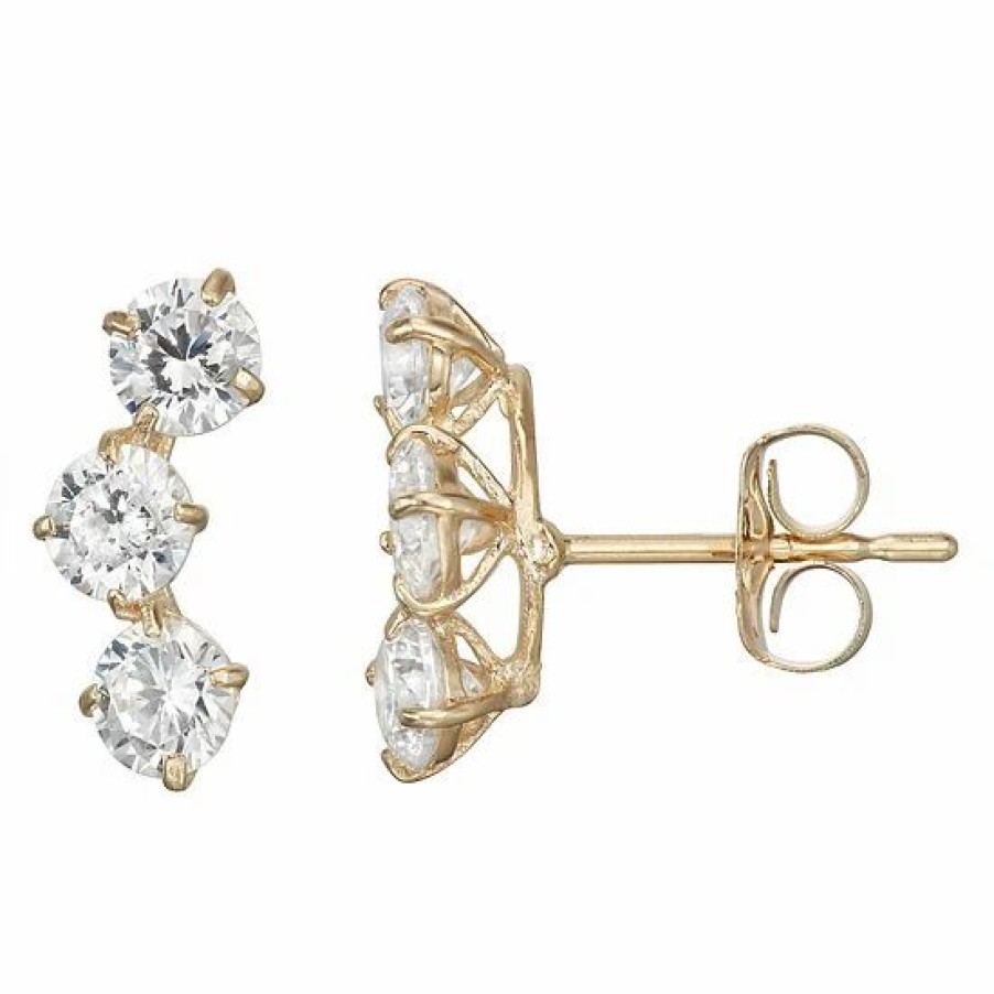 * Designs By Gioelli 10K Gold Cubic Zirconia Ear Climber Earrings | Jewelry