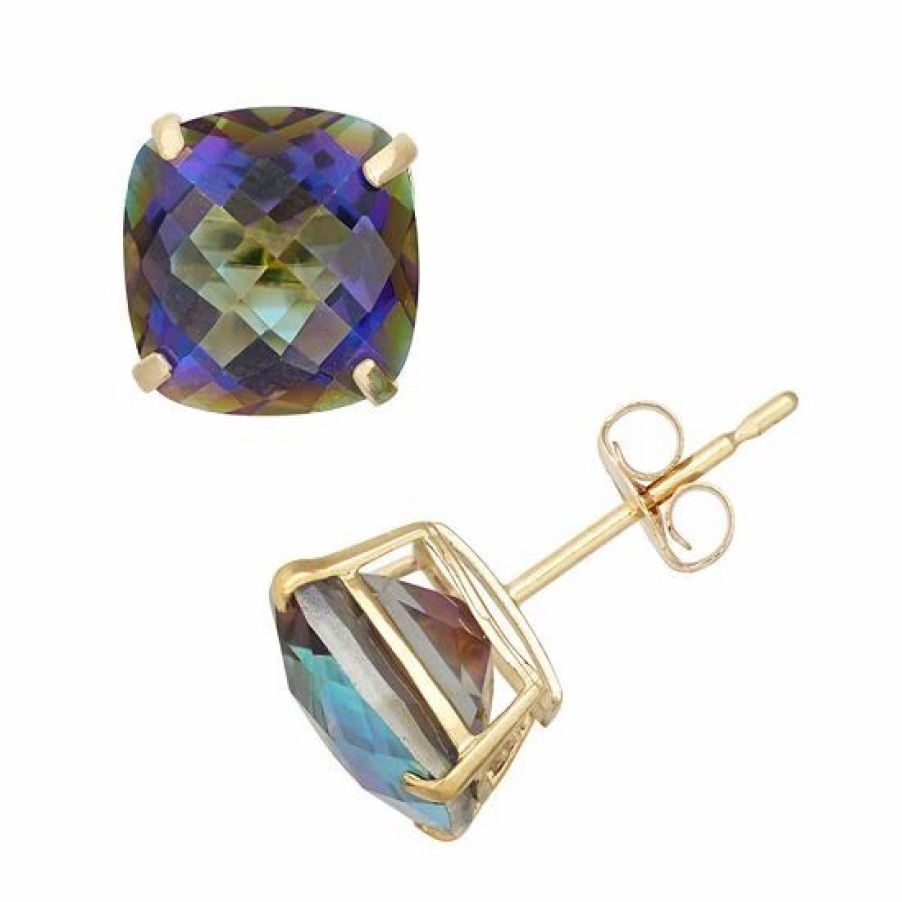 * Designs By Gioelli Mystic Topaz 10K Gold Stud Earrings | Jewelry