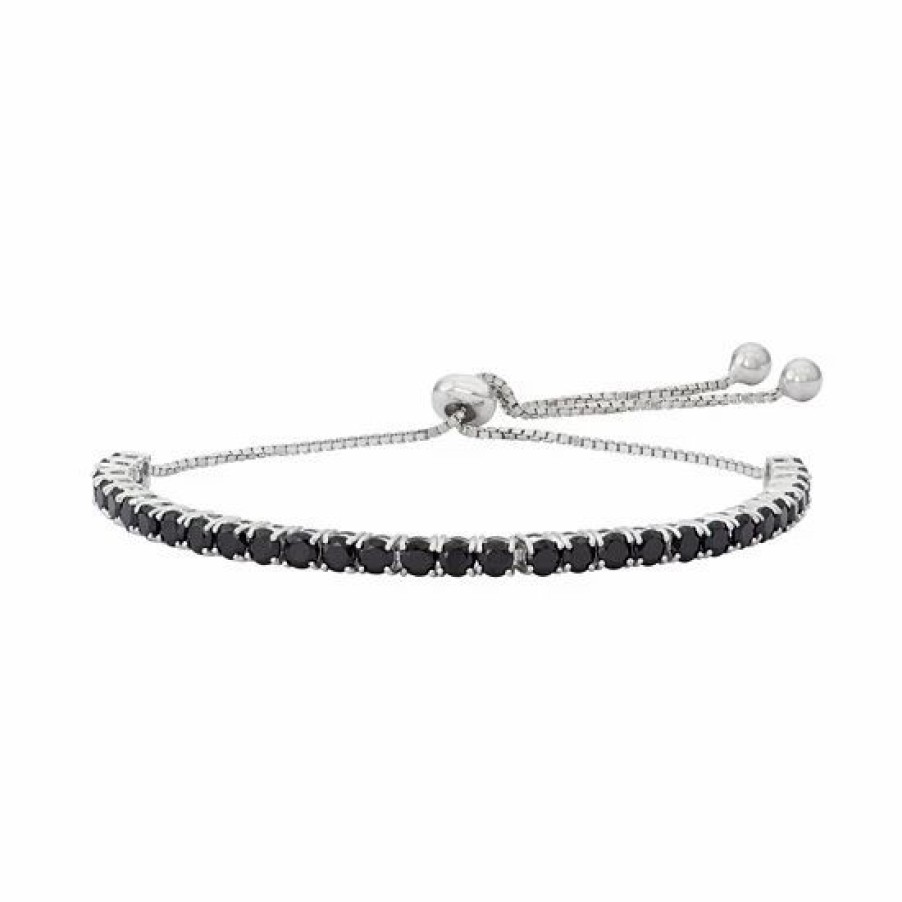 * Designs By Gioelli Sterling Silver Black Spinel Lariat Bracelet | Jewelry