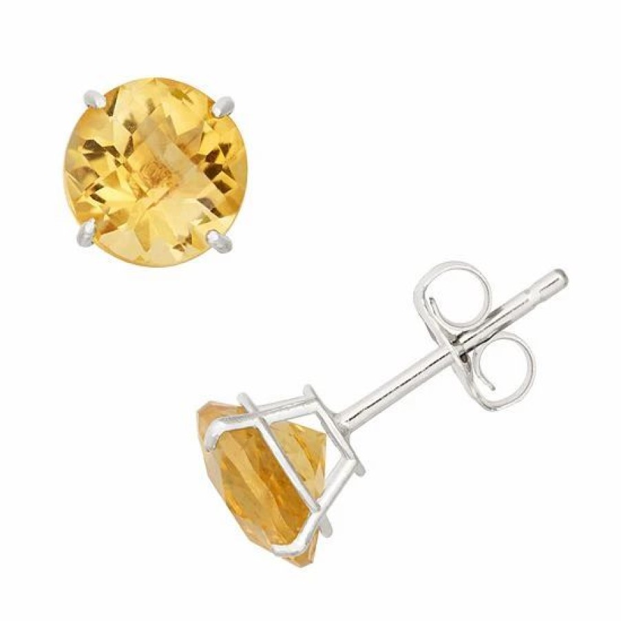 * Designs By Gioelli Citrine 10K White Gold Stud Earrings | Jewelry