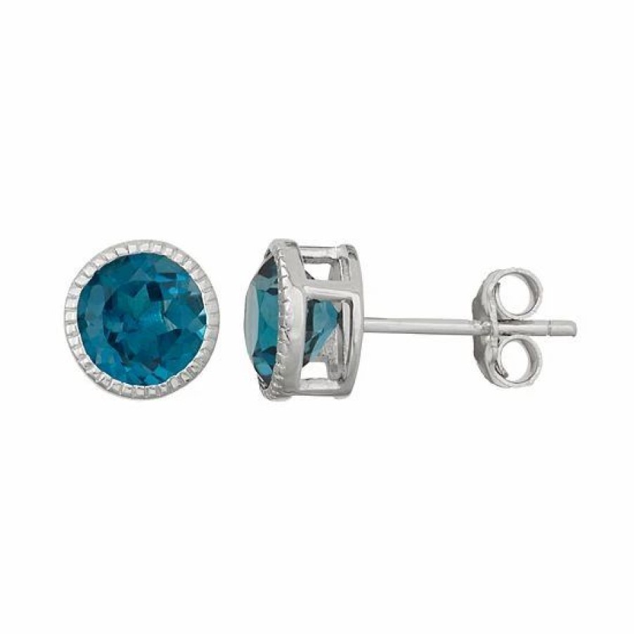 * Designs By Gioelli Sterling Silver London Blue Topaz Stud Earrings | Jewelry