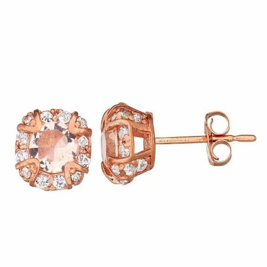 * Designs By Gioelli 10K Rose Gold Simulated Morganite Earrings | Jewelry