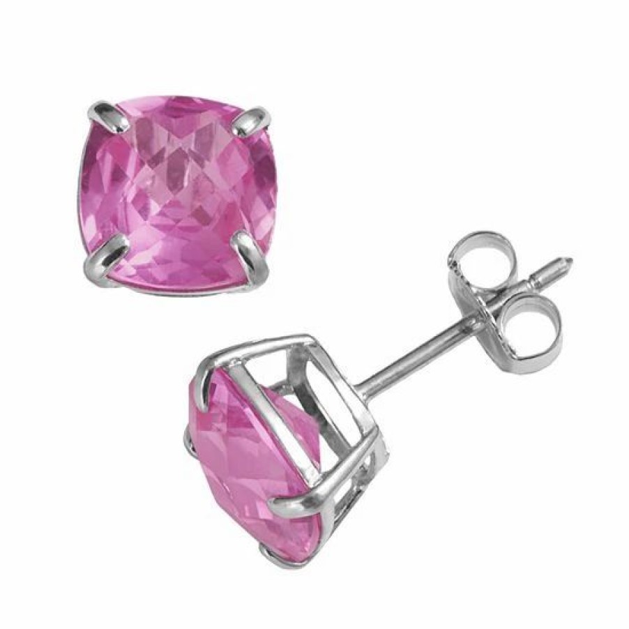 * Designs By Gioelli Sterling Silver Lab-Created Pink Sapphire Stud Earrings | Jewelry