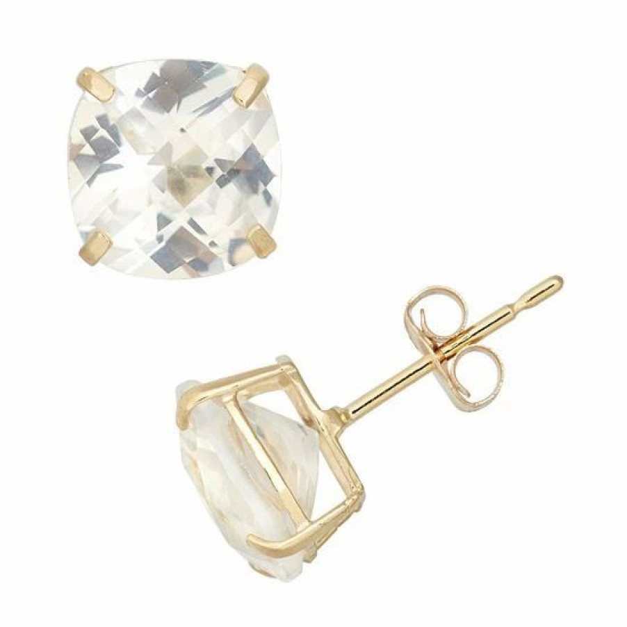 * Designs By Gioelli Lab-Created White Sapphire 10K Gold Stud Earrings | Jewelry