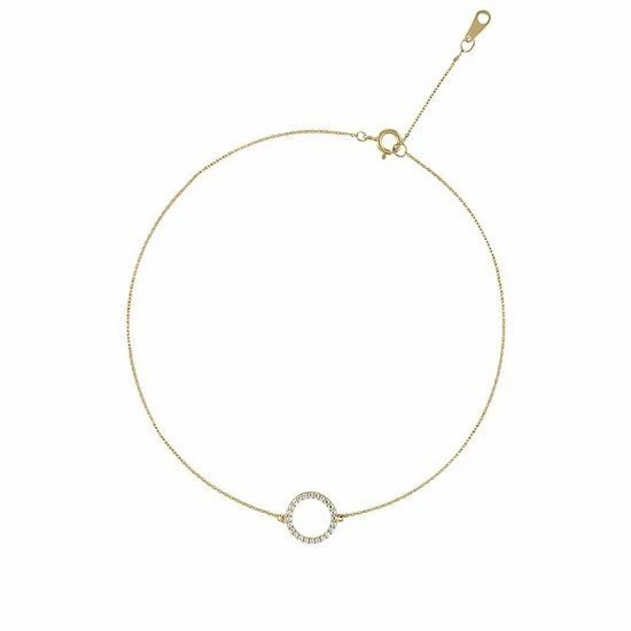 * Designs By Gioelli 14K Gold Cubic Zirconia Circle Anklet | Jewelry