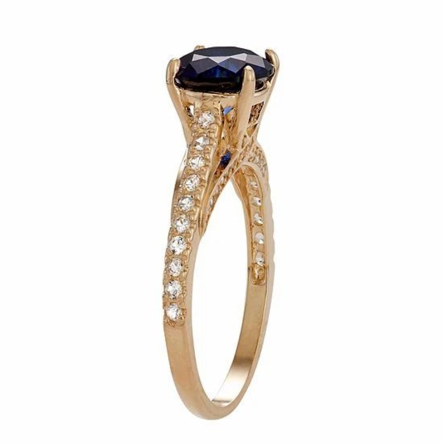 * Designs By Gioelli 10K Gold Lab-Created Blue & White Sapphire Ring | Jewelry