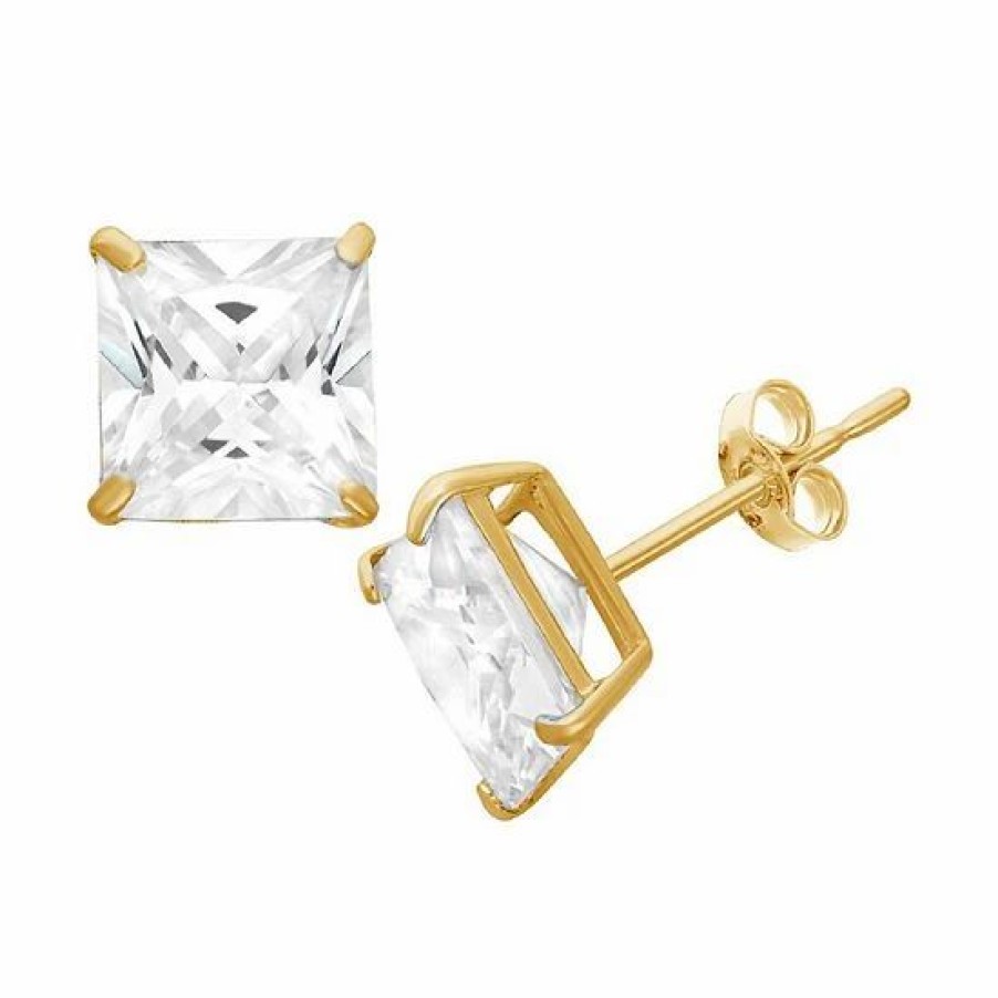 * Designs By Gioelli Men'S Sterling Silver Cubic Zirconia Square Stud Earrings | Jewelry