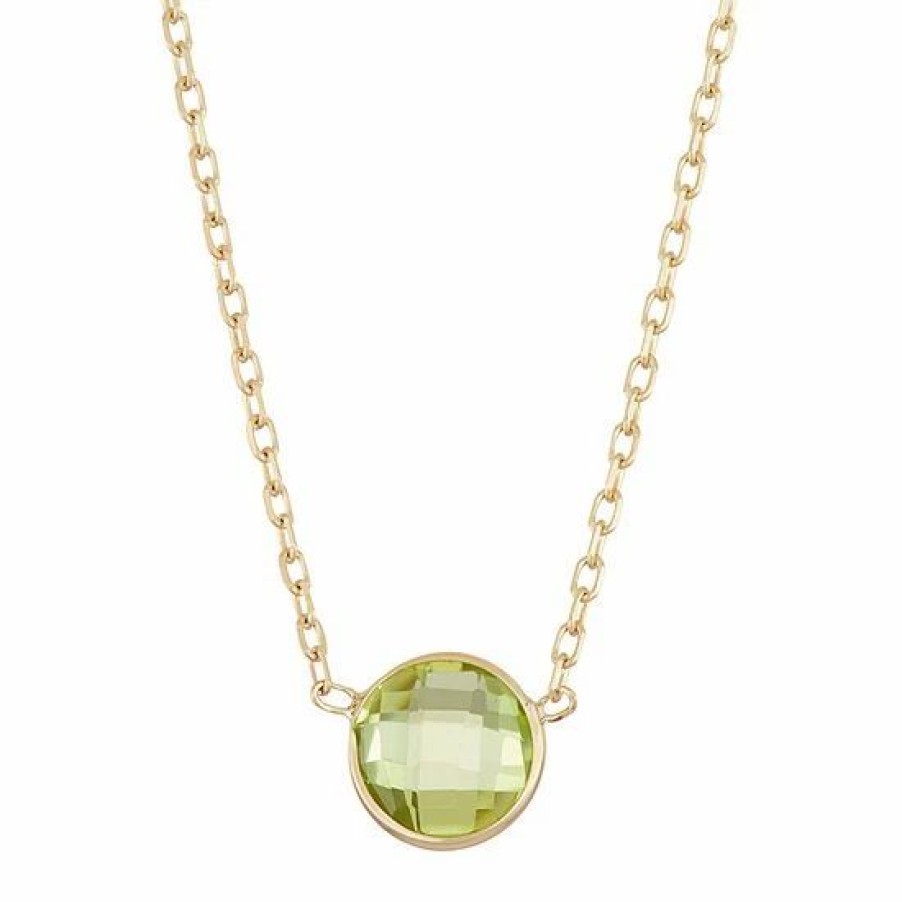 * Designs By Gioelli 10K Gold Peridot Circle Pendant Necklace | Jewelry