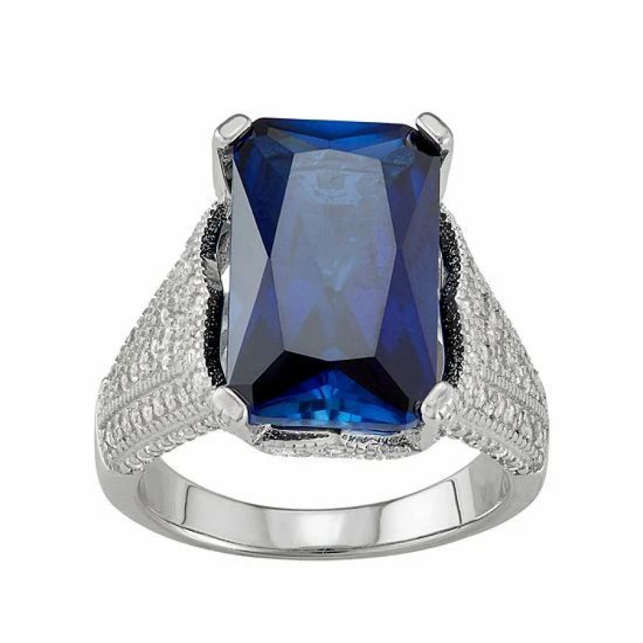 * Designs By Gioelli Sterling Silver Lab-Created Blue & White Sapphire Ring | Jewelry