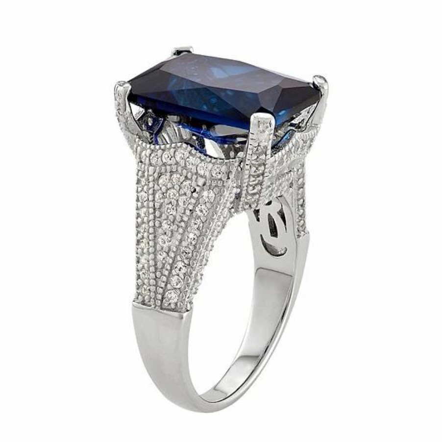 * Designs By Gioelli Sterling Silver Lab-Created Blue & White Sapphire Ring | Jewelry