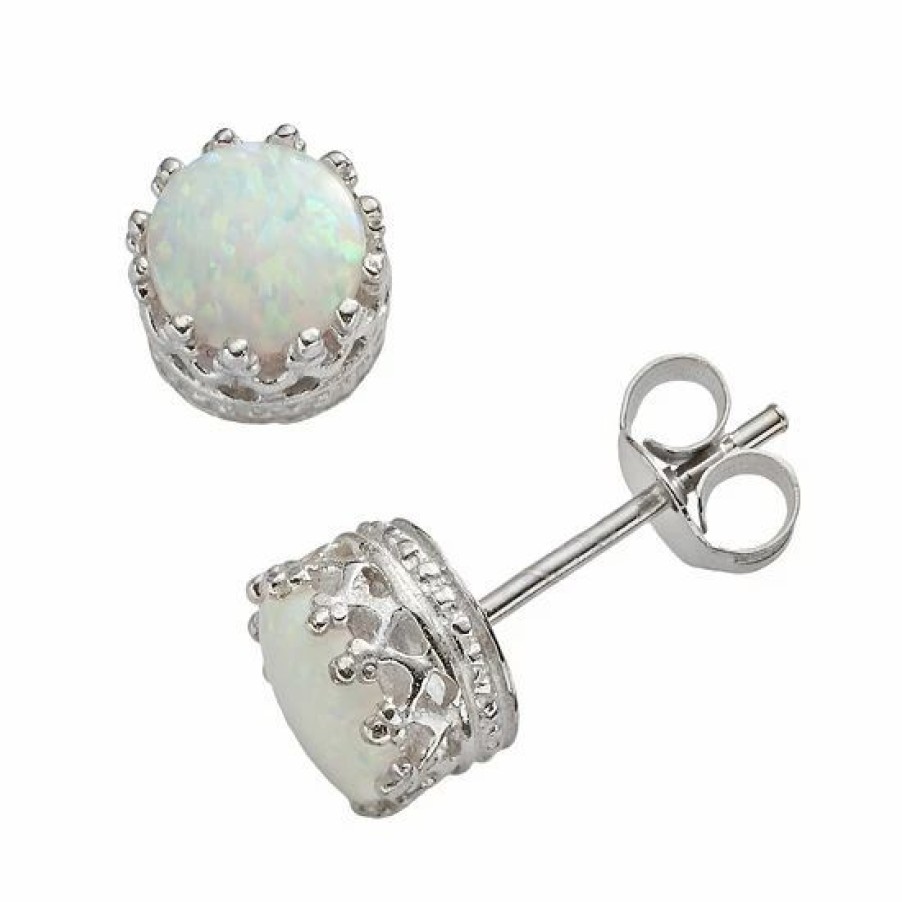 * Designs By Gioelli Sterling Silver Lab-Created Opal Stud Earrings | Jewelry