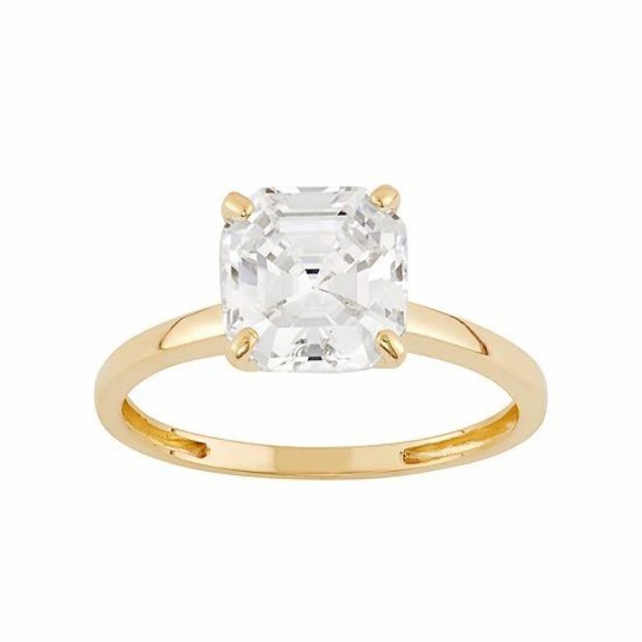 * Designs By Gioelli Cubic Zirconia Solitaire Engagement Ring In 10K Gold | Jewelry