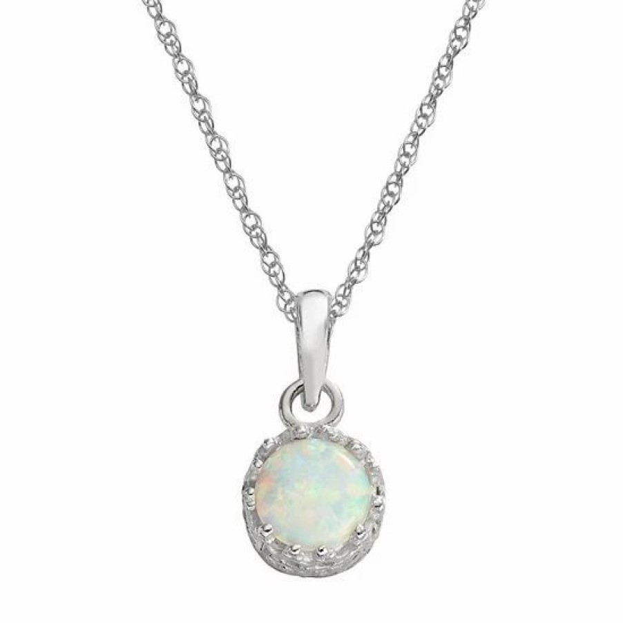 * Designs By Gioelli Sterling Silver Lab-Created Opal Pendant | Jewelry