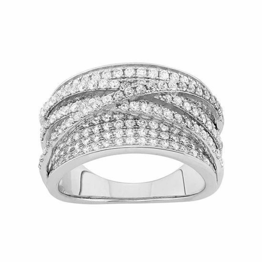 * Designs By Gioelli Sterling Silver Cubic Zirconia Crisscross Ring | Jewelry