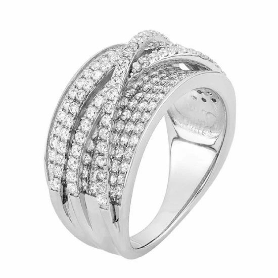 * Designs By Gioelli Sterling Silver Cubic Zirconia Crisscross Ring | Jewelry