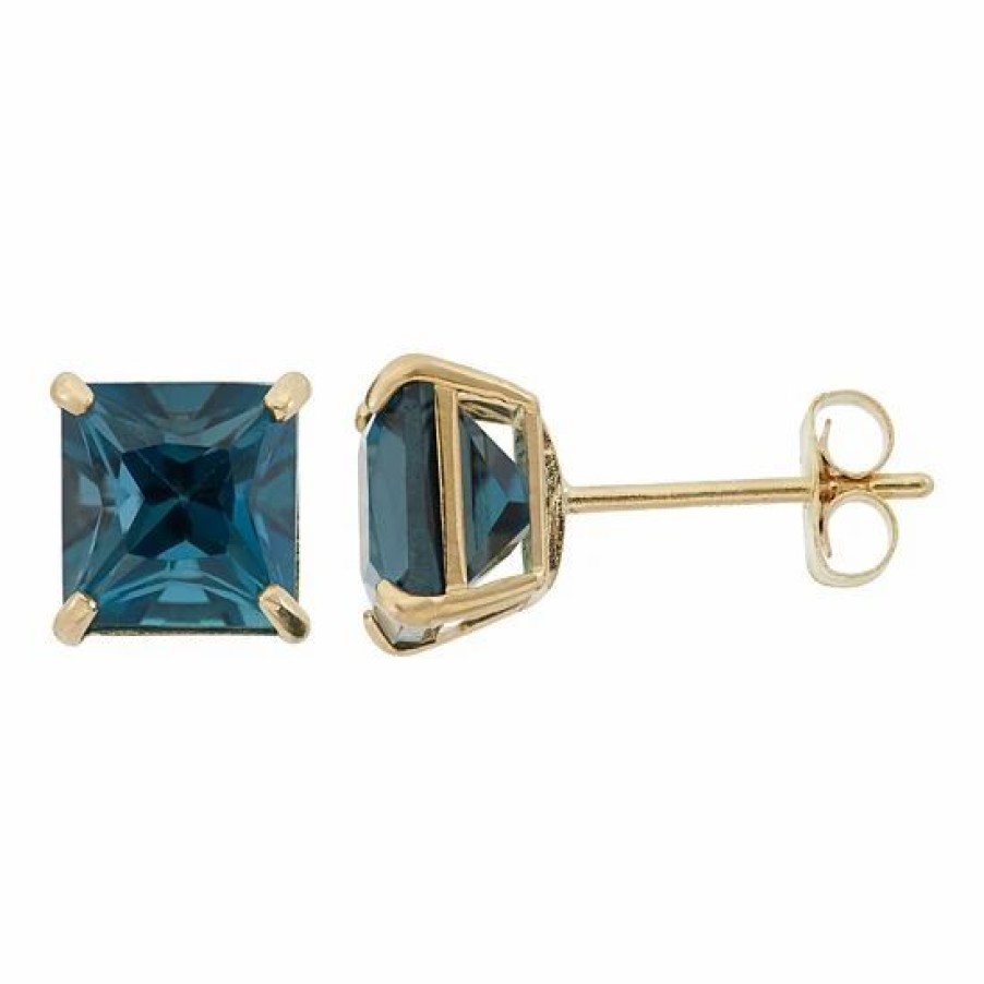 * Designs By Gioelli London Blue Topaz 10K Gold Stud Earrings | Jewelry