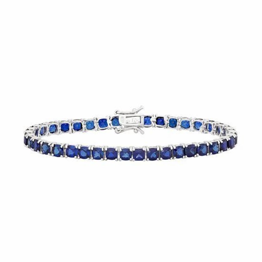 * Designs By Gioelli Sterling Silver Lab-Created Sapphire Tennis Bracelet | Jewelry