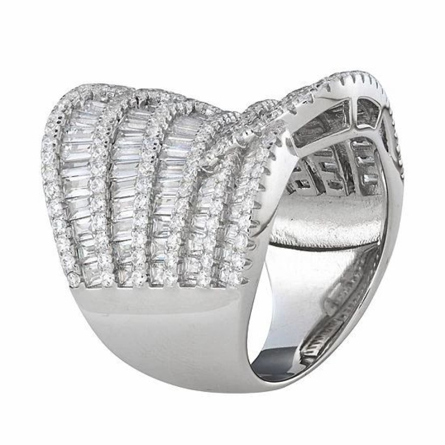 * Designs By Gioelli Sterling Silver Cubic Zirconia Multi-Row Ring | Jewelry